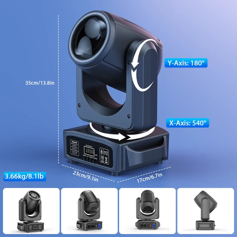 4-Pack 150W LED Moving Head Stage Light RGB Gobo Prism DMX DJ Wedding Party