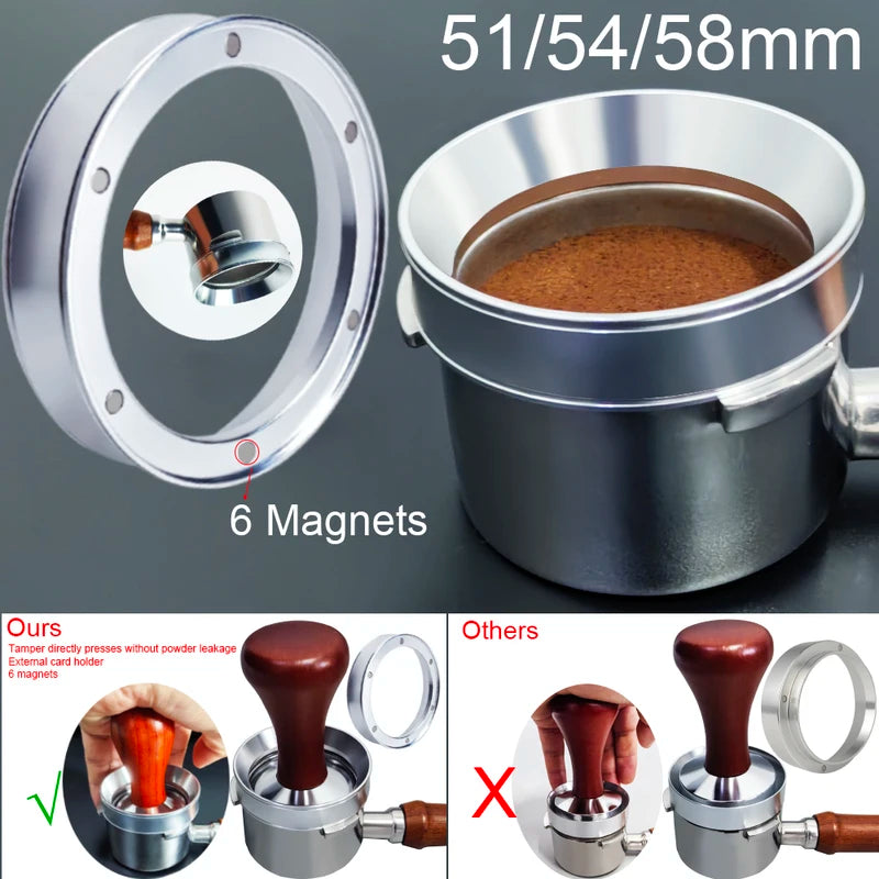 Magnetic Coffee Dosing Funnel Set - Aluminum for 51/54/58mm Portafilters