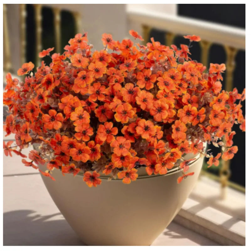 Outdoor Artificial Flowers for Garden & Patio Decoration - Orange