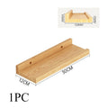 Wood Wall Shelf with Perforated Word Board - Home Storage & Decoration