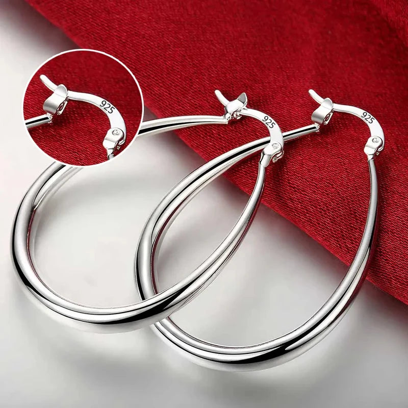 Sterling Silver Hoop Earrings for Women - Round Circle Jewelry, Wedding & Engagement Charm