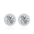 Moissanite Stud Earrings for Women Sterling Silver 0.5-2CT Wedding Jewelry