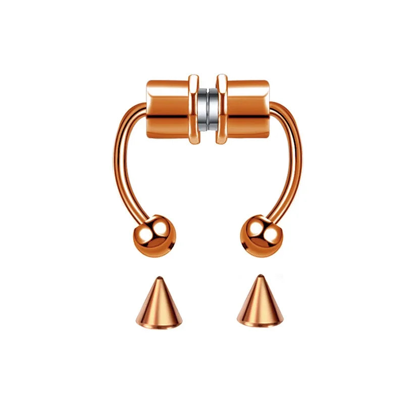 Fake Nose Piercing Hoop Septum Clip Non-Piercing Nose Ring Body Jewelry for Women