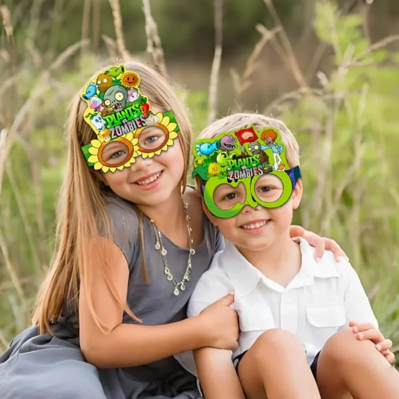 8-Pack Plant vs. Zombie Theme Party Photo Props Kids Birthday Gift Set