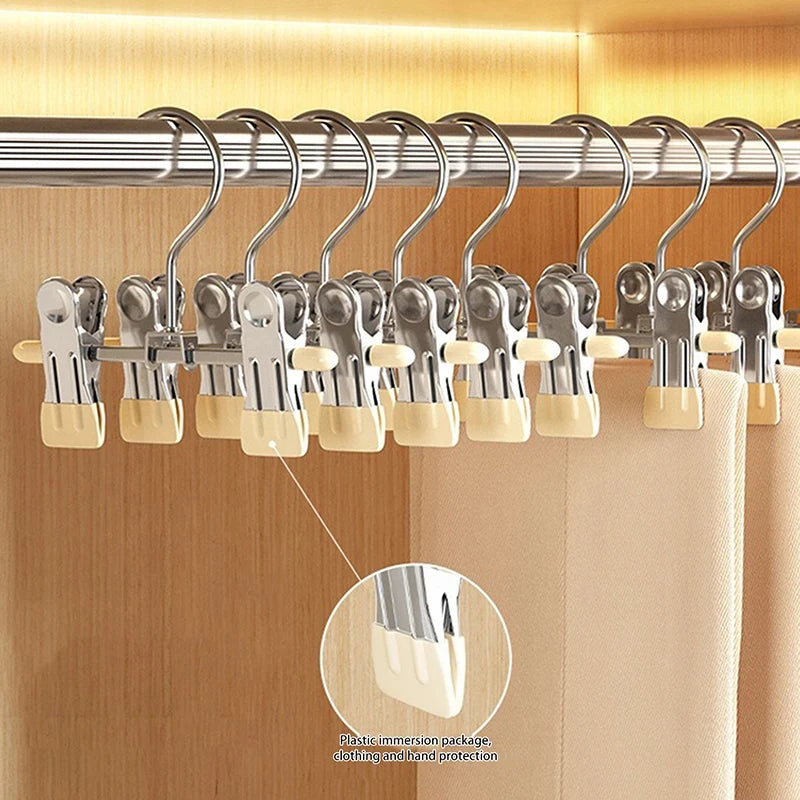 5pcs Stainless Steel Trouser & Shoe Rack Hangers Adjustable Portable Storage