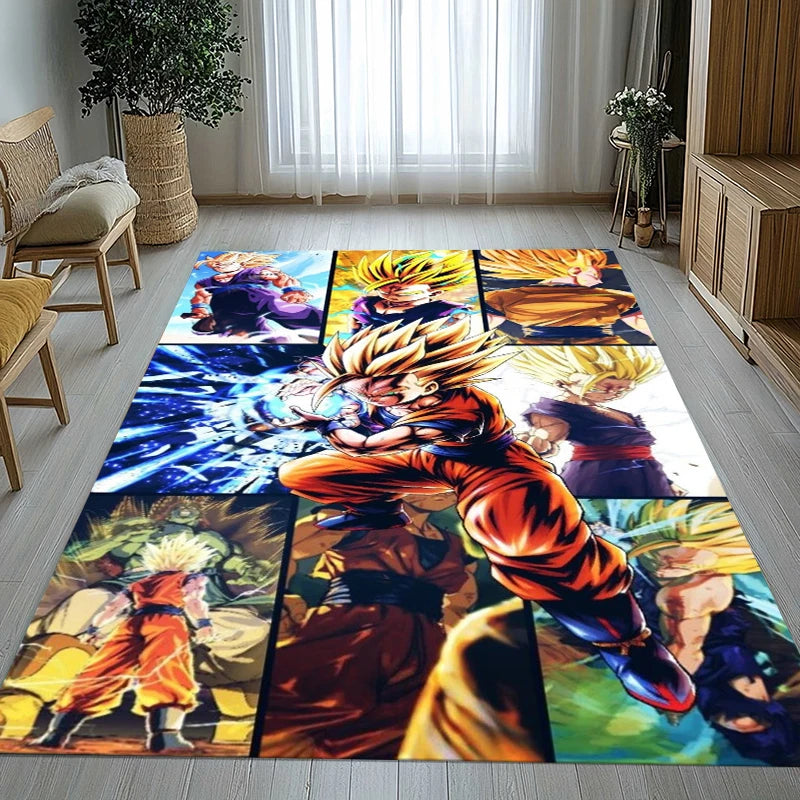 Anime D-Dragon Ball Cartoon Area Rug - Non-Slip Soft Carpet for Living Room, Bedroom, Kids Playroom