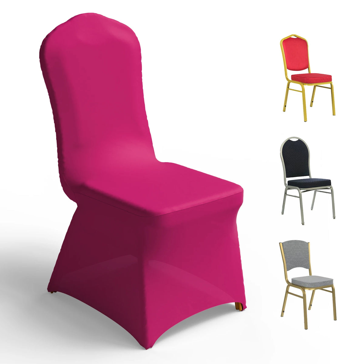 Stretch Spandex Chair Covers 10 Pcs Fitted for Wedding Party Banquet and Celebration