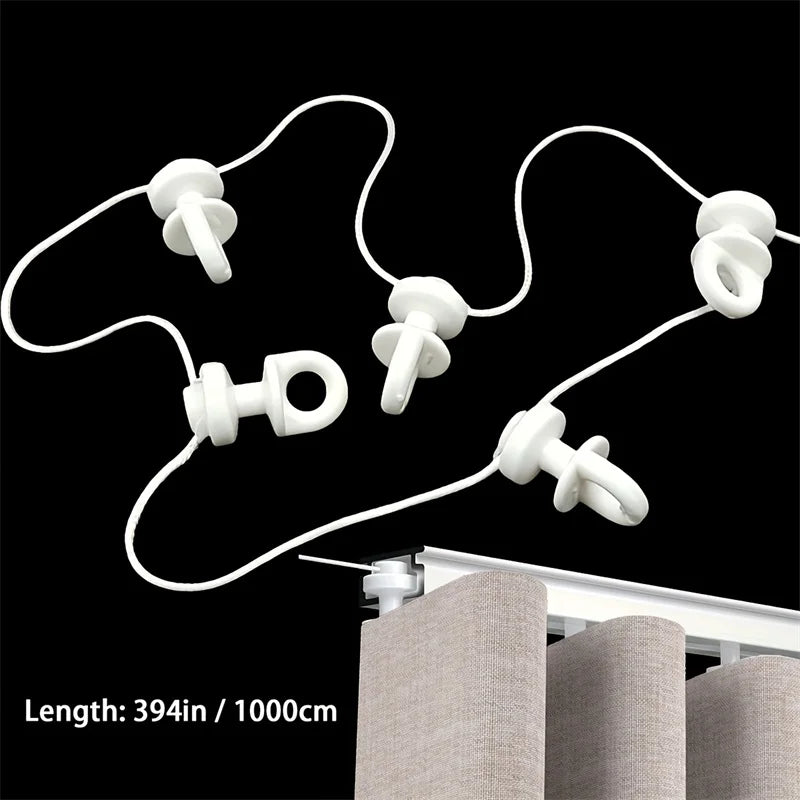 393.7 Inch Silent Curtain Track with Bead Sliders for Wavy S-Curve Curtains