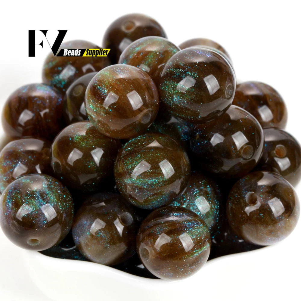 Imitation Cat Eye Round Beads for Jewelry Making - 8-20mm, Assorted Colors, 100pcs