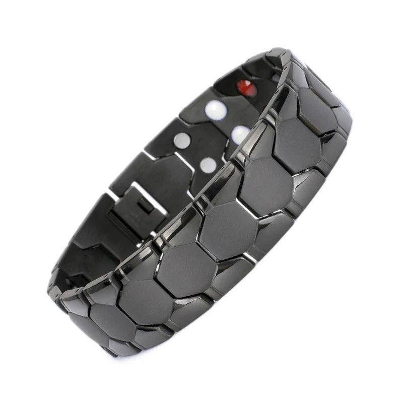 Men's Magnetic Hematite Beaded Therapy Bracelet - Anti-Fatigue & Healing Jewelry
