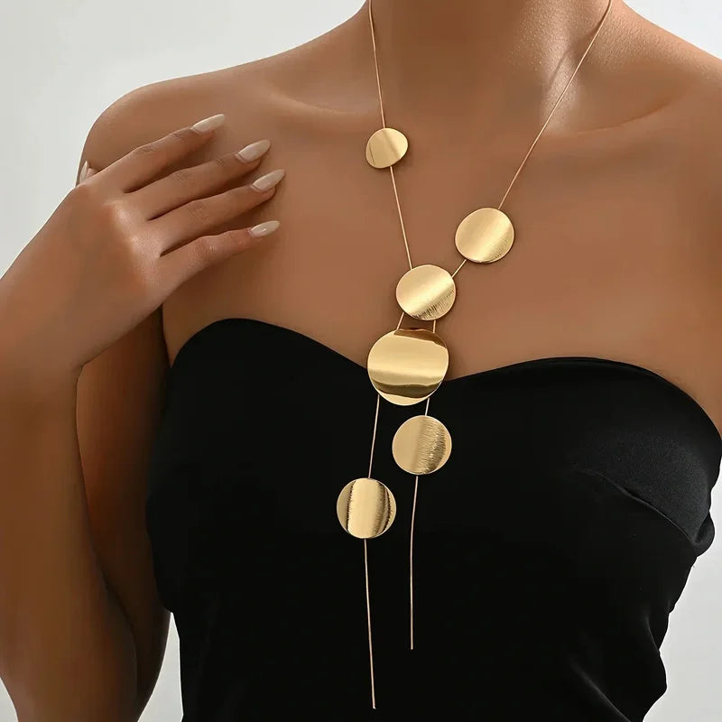 Elegant Irregular Round Tassel Necklace for Women - Party Jewelry Gift