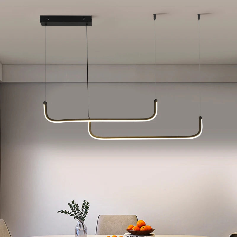 Modern LED Pendant Light Fixture for Dining Room Adjustable Height Energy Efficient