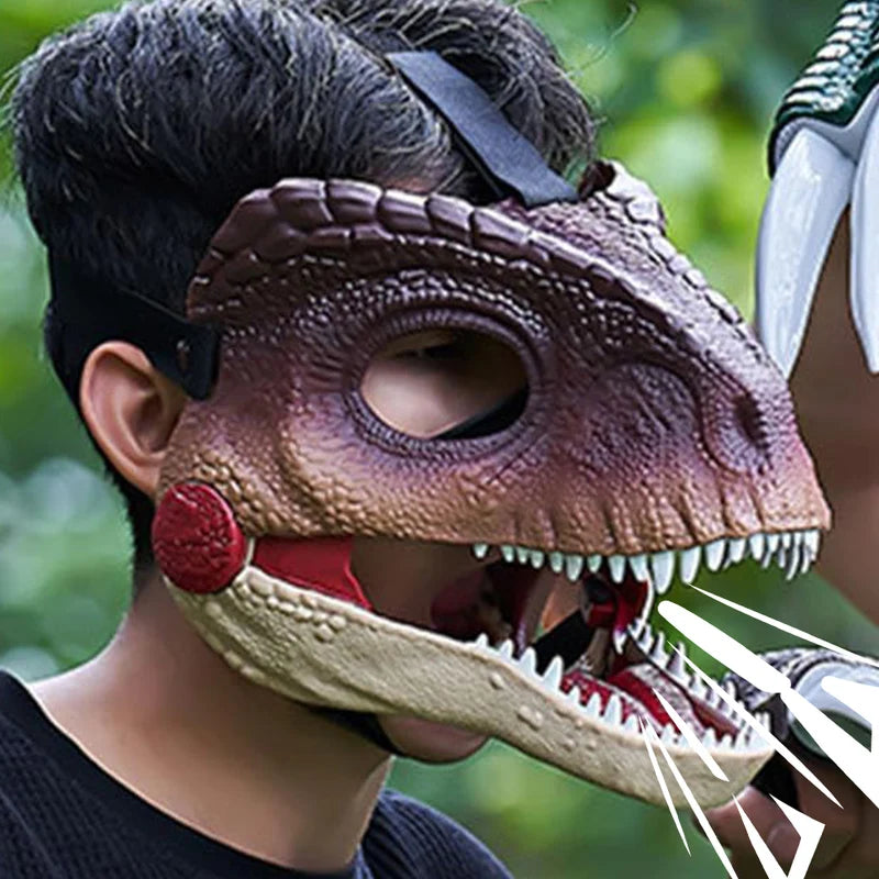 Movable Jaw Dinosaur Mask with Sound Effects for Halloween & Cosplay