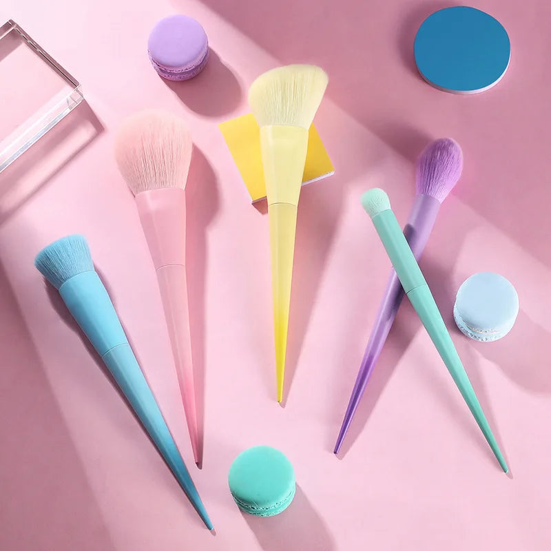 Multi-Color Makeup Brush Set - 17 Color Face & Eye Brushes for Cosmetics