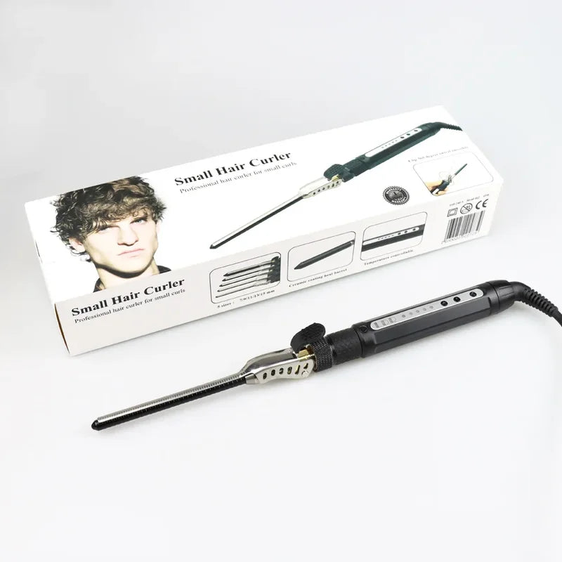 Mini Curling Iron 7mm Small Hair Curling Tool for Short & Fluffy Hair