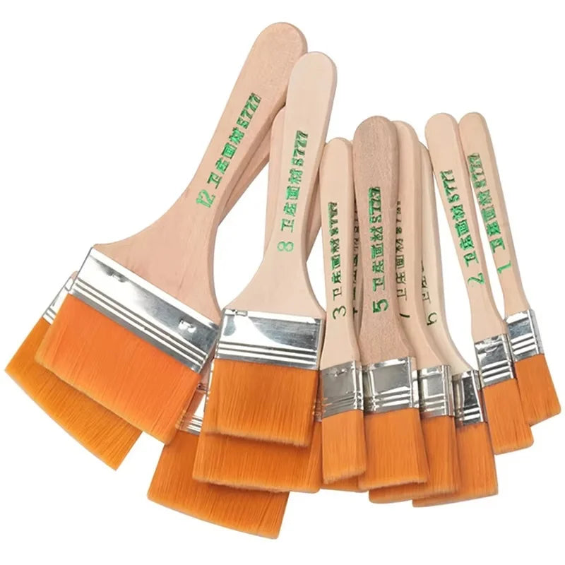 12-Piece Nylon Paint Brush Set for Art, Watercolor & Drawing