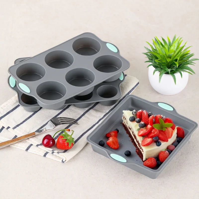 High-Temperature Resistant Silicone Cake Mold Non-Stick Baking Pan Muffin Cookie