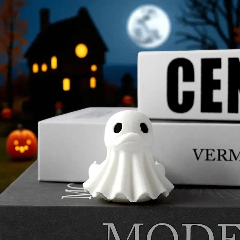 Halloween Ghost Duck Decor Set - Horror Wizard Desktop & Car Figurines