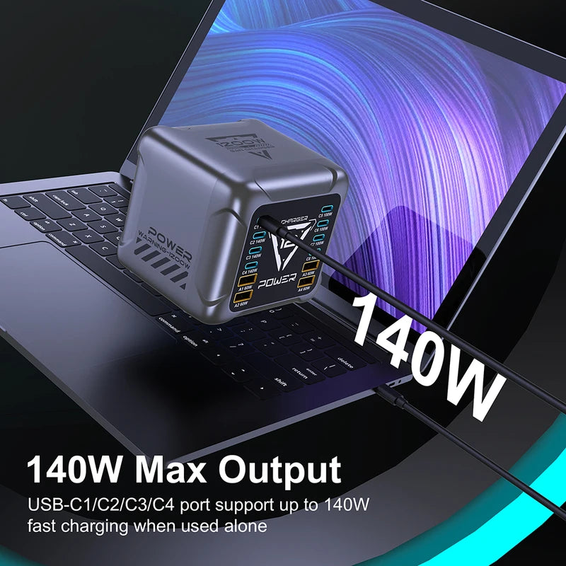 1200W USB C GaN Charger Fast Charging Station for Laptop & Phone