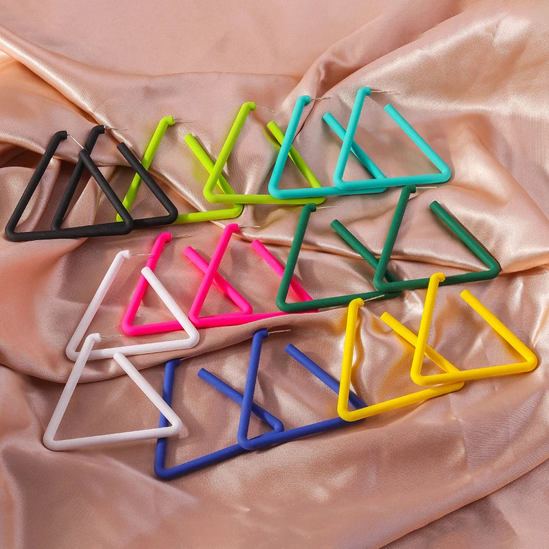 Geometric Neon Acrylic Hoop Earrings for Women - Star, Heart, Triangle Styles