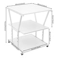 Adjustable 3-Tier Printer Stand with Locking Wheels - Home Office Storage Cart