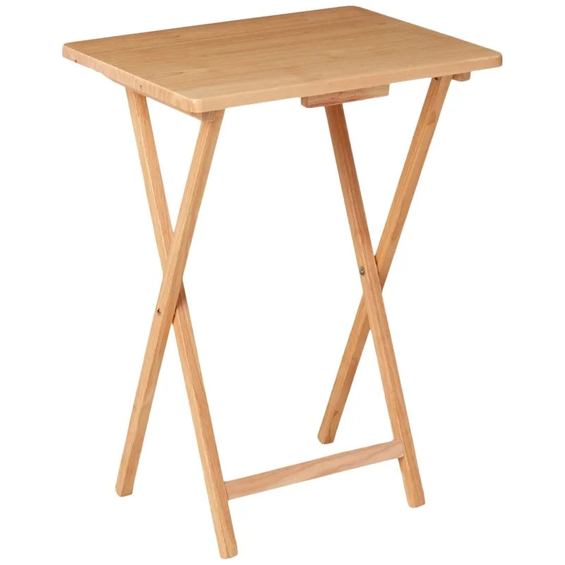 Indoor Folding TV Tray Table - Lightweight Solid Rubberwood, Space Saving