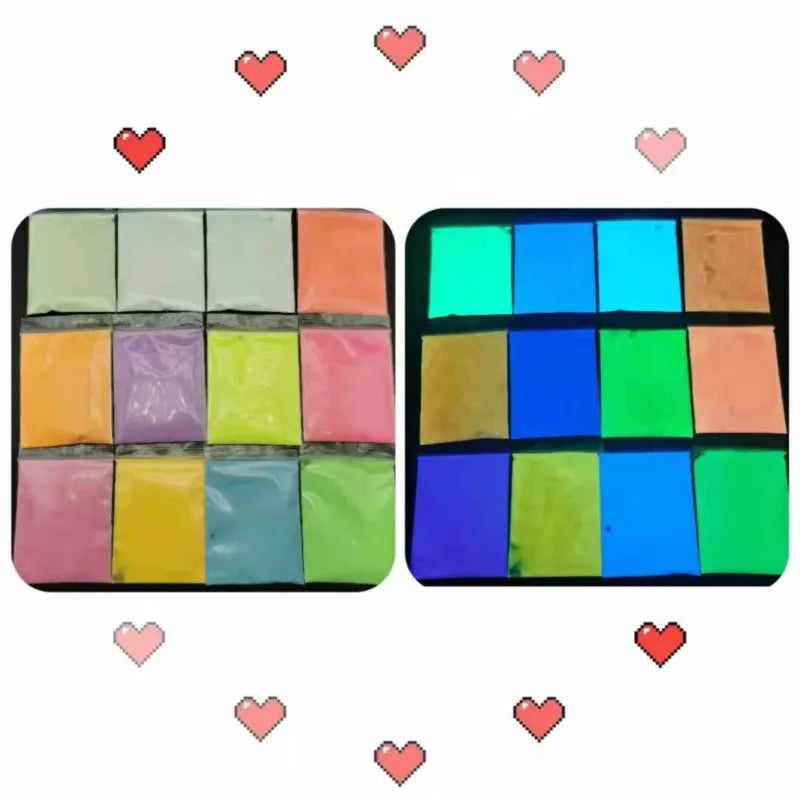 Glow in The Dark Nail Pigment Powder - Long-Lasting Luminous Glitter for Nails