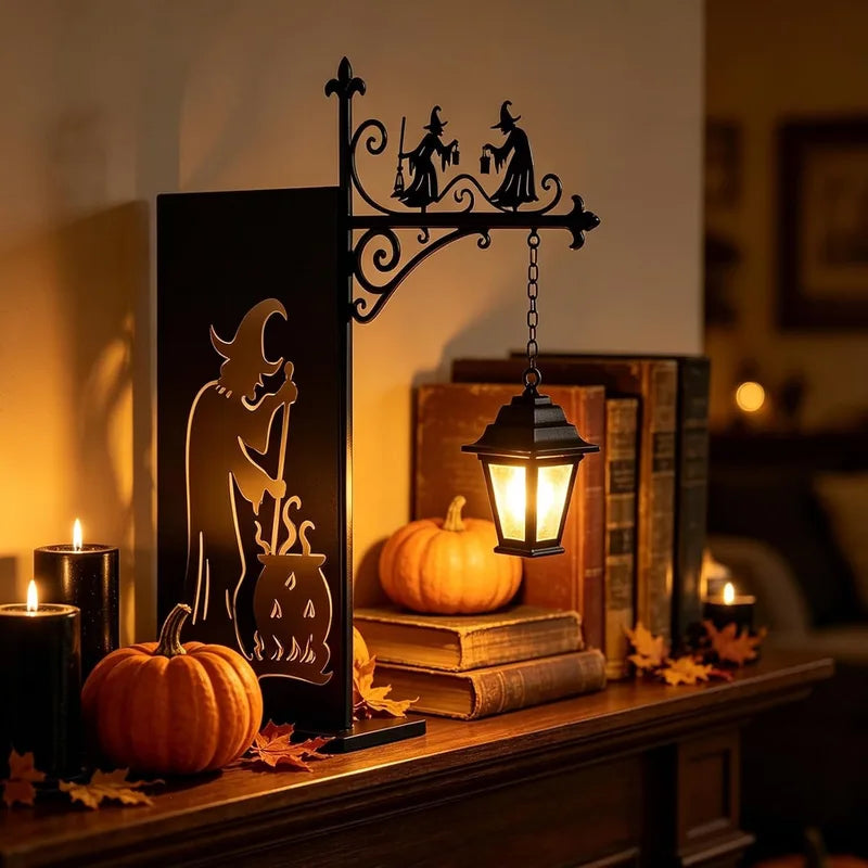 Halloween Retro Wall-Mounted Reading Lamp - Gothic Metal Night Light for Home Decor