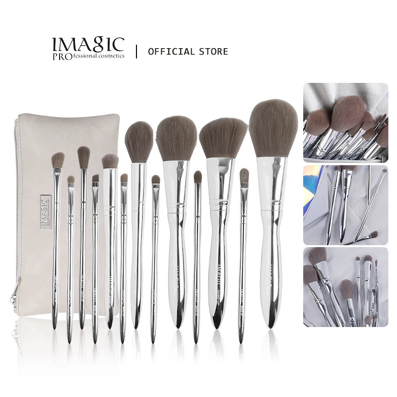 Professional Makeup Brush Set 13 Pcs - Foundation, Blush, Eyeshadow & Lip Tools