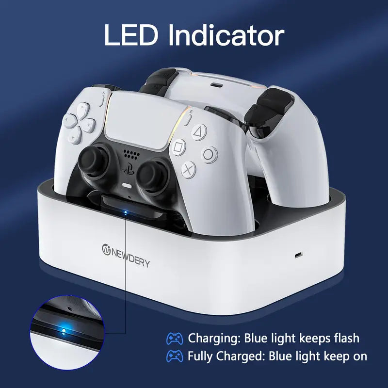 PS5 Controller Charger Station for DualSense & DualSense Edge - Fast Charging Dock with Cable