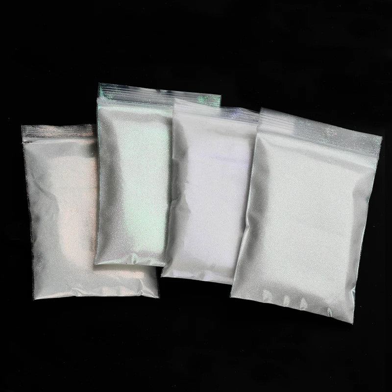 10g Shining Nail Glitter Powder for Nail Art & Decorations - Candy Coat Effect, White & Black Variants