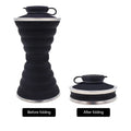 500ML Collapsible Silicone Water Bottle Leak Proof Travel Drinking Cup - Portable & Reusable