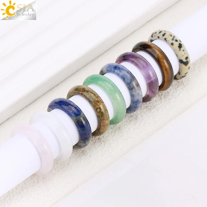 Natural Stone Circle Ring for DIY Jewelry Making - Healing Quartz & Crystal