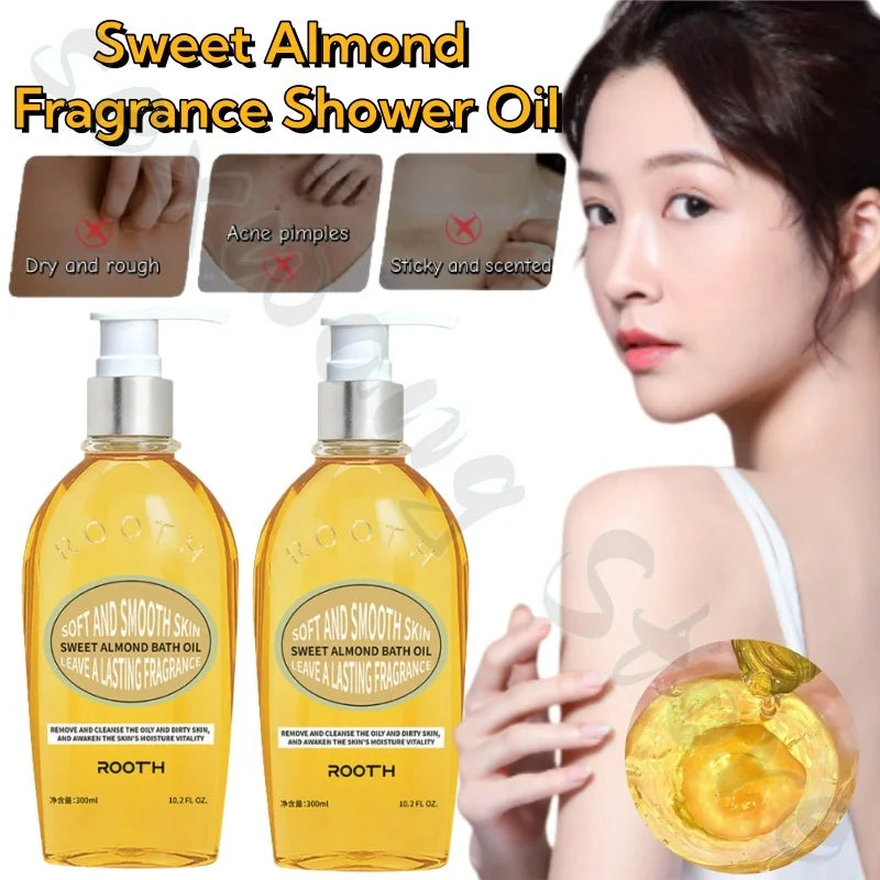 Sweet Almond Fragrance Body Oil 300ml Moisturizes & Nourishes Skin