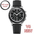 Men's Retro Moon Watch Quartz Chronograph with Sapphire Crystal - Multiple Colors