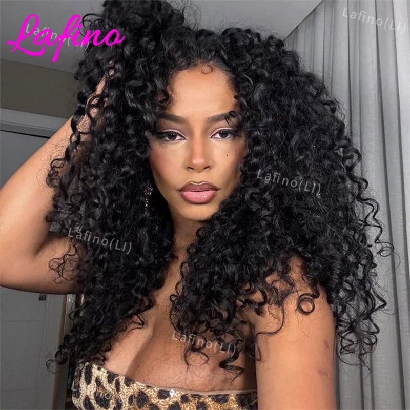 250 Density Burmese Curly V Part Human Hair Wig 30 Inch Glueless & Drawstring