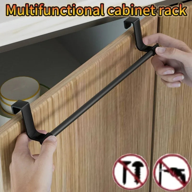 Over Cabinet Towel Rack Steel Wire Storage Organizer for Bathroom & Kitchen