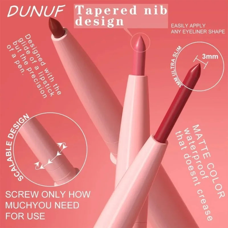 12-Color Lip Liner Set Waterproof Matte Lip Contour Pencils for Precise Definition