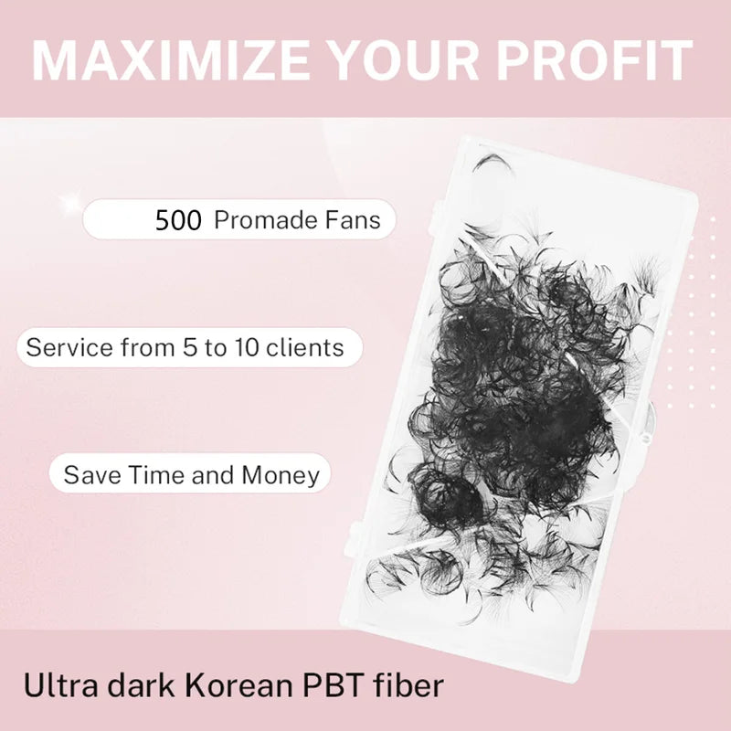 False Eyelash Extensions 500 Premade Volume Fans for Lash Styling