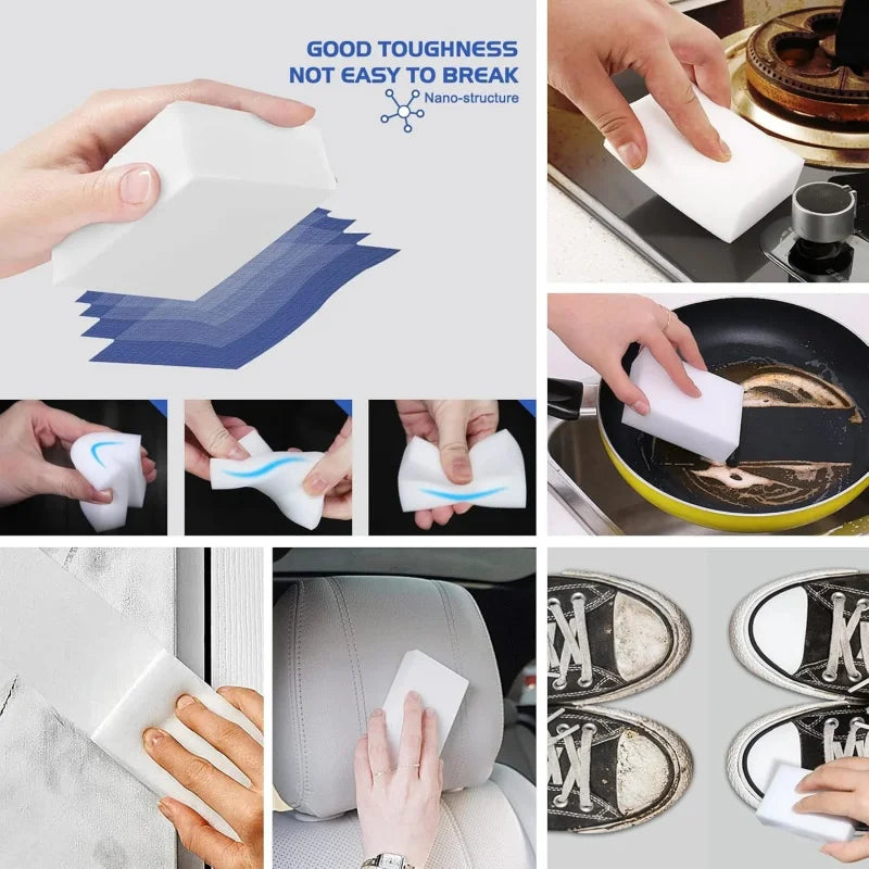 Melamine Cleaning Sponges 100/50 Pcs Multi-Purpose Household Scrubbers