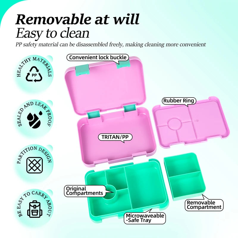 1100ml Cartoon Christmas Lunch Box with Leakproof Bento Container - Microwavable & Hermetic for Students