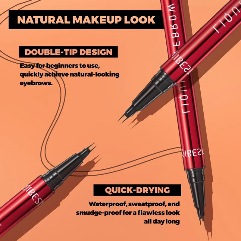 Waterproof Liquid Eyebrow Pencil & Eyeliner Pen - Smudge-Proof, Quick-Dry, Ultra-Fine