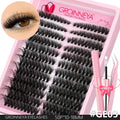 DIY Cat Eye Lash Clusters Kit with Adhesive & Sealant for Natural & Voluminous Look