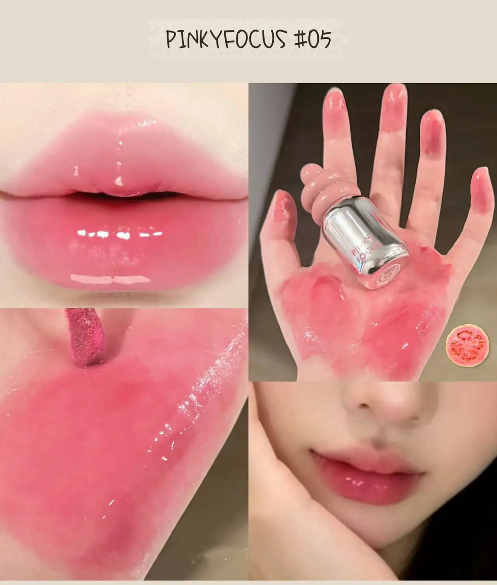 Clear Lip Oil with Glass Finish, Moisturizing & Non-Sticky Nude Shade - Layer for Brightening Lips
