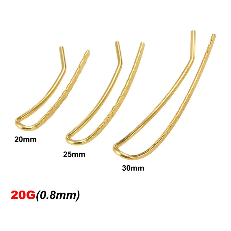 2pcs U-Shaped Clip Earrings Stainless Steel Ear Cuffs for Women Piercing Jewelry
