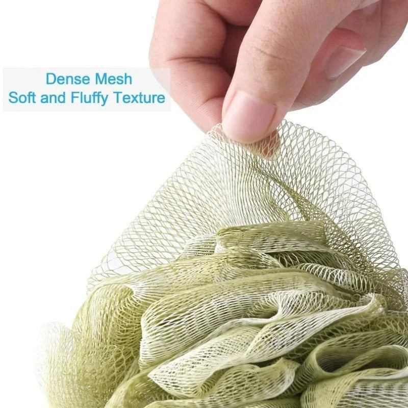 Large Mesh Bath Loofah Sponge for Body Cleaning - Soft, Durable & Rich Lather