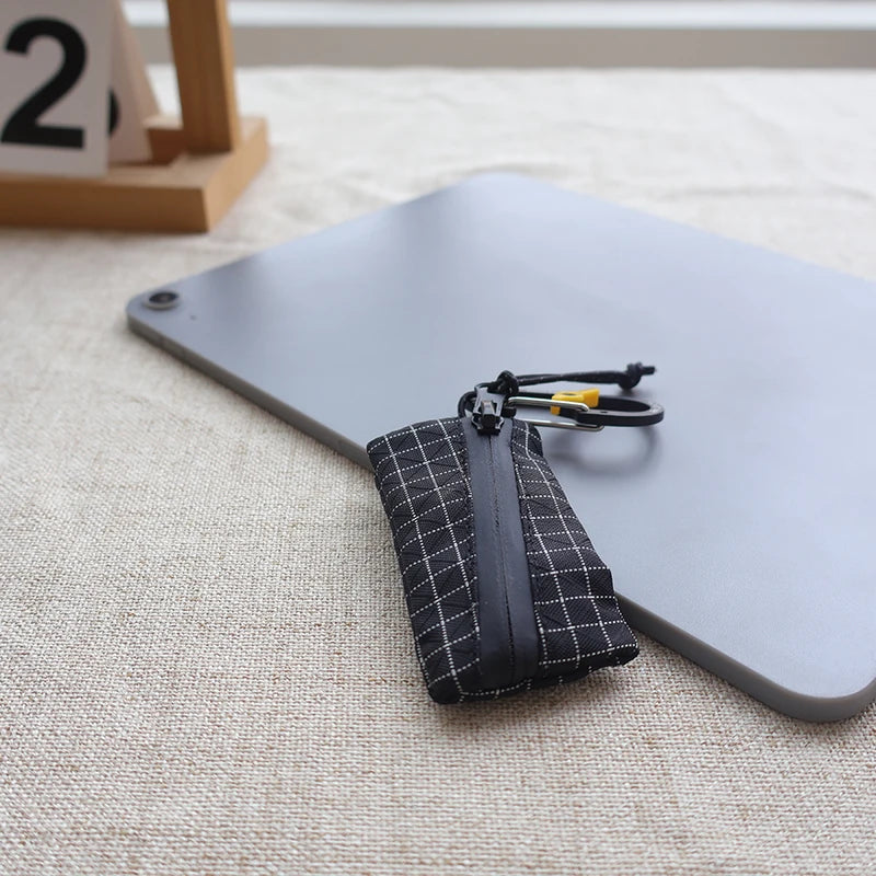 Ultralight Trail Coin Pouch - Upcycled Gridstop Zip EDC Holder for Backpacking and Travel