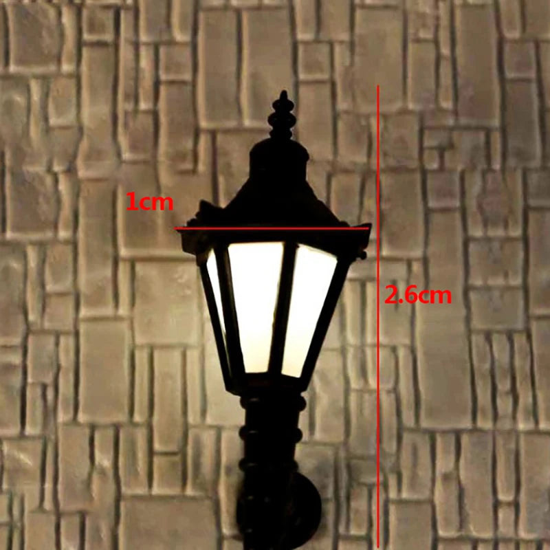Dollhouse Wall Lamp LED Light for Miniature Garden and Room Decor - Warm White
