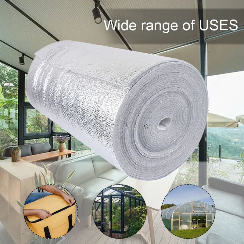 Radiator Reflective Insulation Film 5m/10m Wall & Roof Thermal Barrier Aluminum Foil