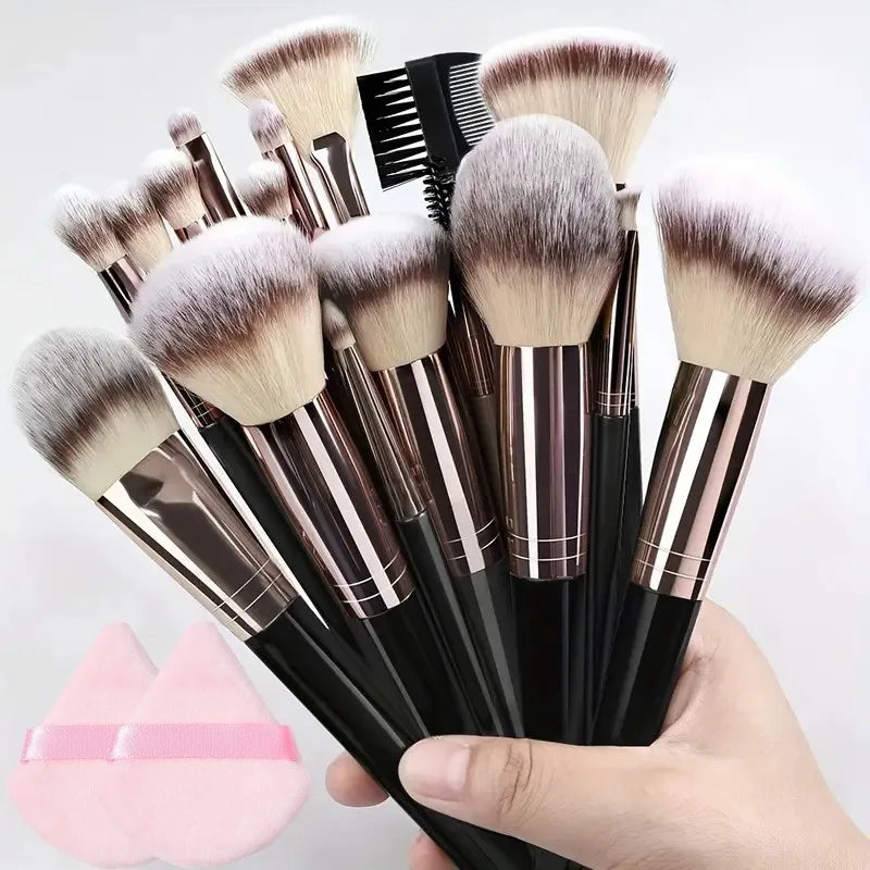 Professional Makeup Brush Set 3-20Pcs for Eyeshadow, Foundation, Concealer & Blush - Soft Fluffy Beauty Tools